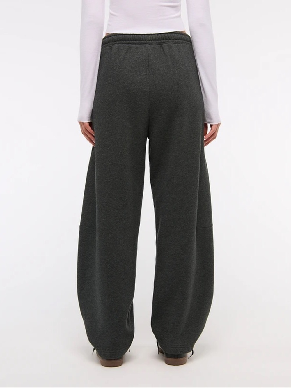 Abercrombie Dark Grey Mid Rise Barrel Sweatpant